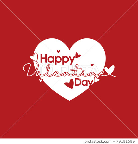 happy valentine day vector design background, with the concept of typography and heart or love 79191599