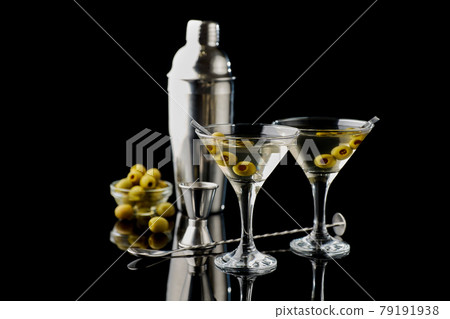 Martini vermouth drink isolated on black background 79191938