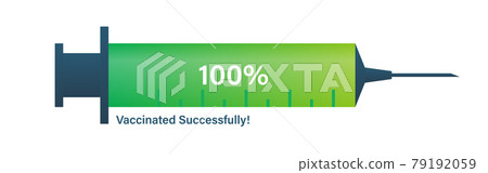 Covid 19 vaccination concept. Syringe as progress bar Covid 19 vaccination concept. Syringe as progress bar 79192059