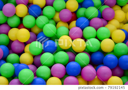 Swimming pool for fun and jumping in colored plastic balls Swimming pool for fun and jumping in colored plastic balls 79192145