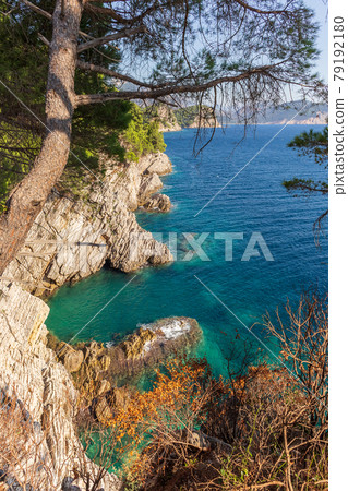 Shoreline scenic landscape near Petrovac na Moru Shoreline scenic landscape near Petrovac na Moru 79192180