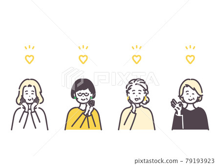 Icon illustration of a happy senior woman 79193923
