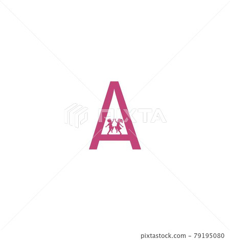 Letter A and kids icon logo design vector 79195080