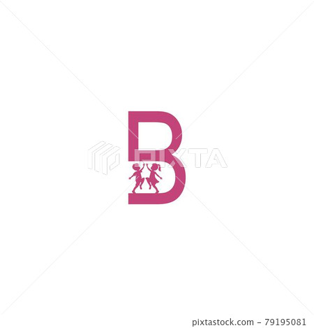 Letter B and kids icon logo design vector 79195081