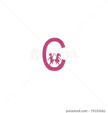 Letter C and kids icon logo design vector 79195082