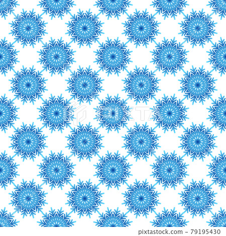 Winter seamless pattern with colorful gradient snowflakes on white background. Vector illustration for fabric, textile wallpaper, posters, gift wrapping paper. Christmas vector illustration 79195430