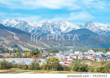 Hakuba village in autumn 79195432
