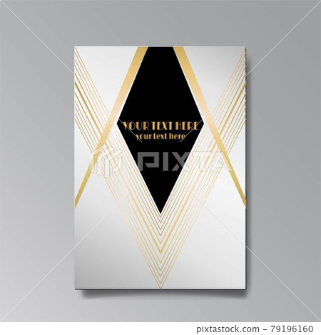 Art Deco Template Golden Black Page Menu Stock Illustration