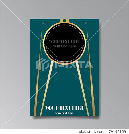 Art Deco Template Golden Black Page Menu Stock Illustration