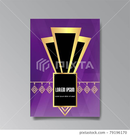 Art Deco Template Golden Black Page Menu Stock Illustration