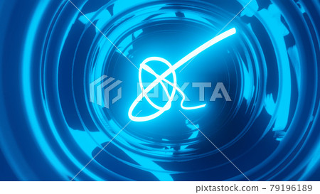 3d render. Neon ray flies in mirror room reflected in numerous mirrors. Abstract neon light in a shiny room. 3d render. Neon ray flies in mirror room reflected in numerous mirrors. Abstract neon light in a shiny room. 79196189