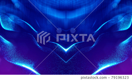 3d rendering background of microworld or sci-fi theme with glowing particles form curved lines, 3d surfaces, grid structures with depth of field, bokeh. Deep blue wave symmetric forms 3d rendering background of microworld or sci-fi theme with glowing particles form curved lines, 3d surfaces, grid structures with depth of field, bokeh. Deep blue wave symmetric forms 79196323