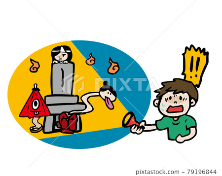 A boy who is surprised to discover ghosts 79196844