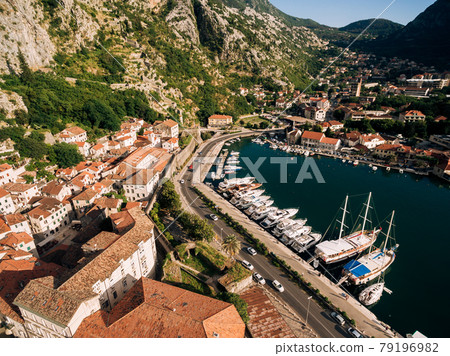 Top view of the pier and old town. Top view of the pier and old town. 79196982