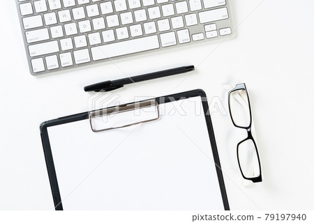 Top view of well organized home office workplace 79197940