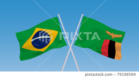 Zambia and Brazil flags Zambia and Brazil flags 79198569