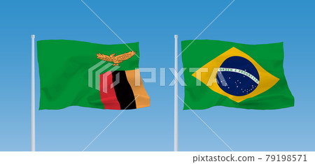 Zambia and Brazil flags 79198571