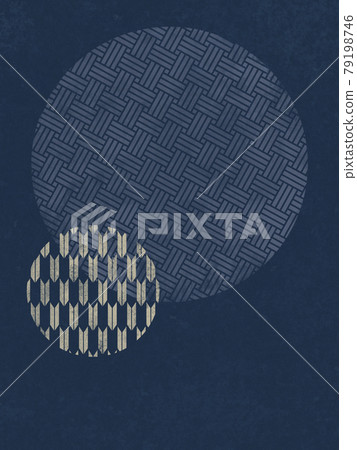 Navy blue background with Japanese patterns - Stock Illustration ...