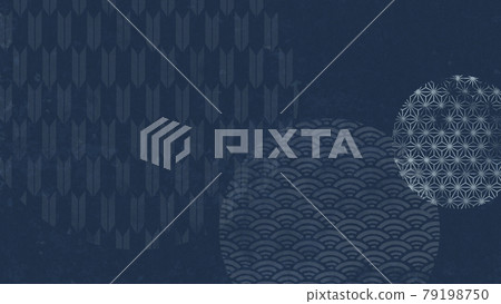 深藍色背景與日本圖案 深藍色背景與日本圖案 79198750