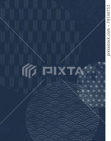 Navy blue background with Japanese patterns 79198753