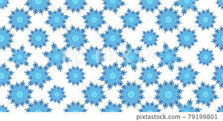 Winter seamless pattern with blue snowflakes on... - Stock Illustration ...