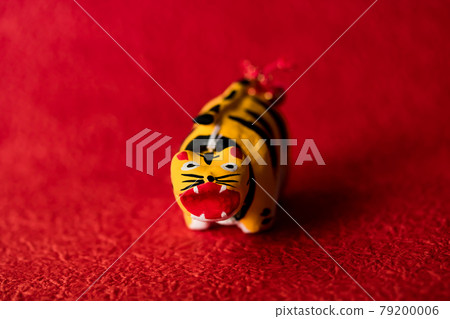 2022 Tiger year, cute tiger with a swinging papier mache 2022 Tiger year, cute tiger with a swinging papier mache 79200006