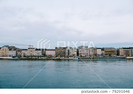 Panorama of the buildings of Budapest by the Danube River to the old buildings on the other side Panorama of the buildings of Budapest by the Danube River to the old buildings on the other side 79201046
