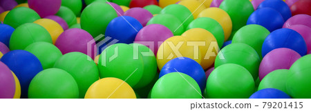 Swimming pool for fun and jumping in colored plastic balls Swimming pool for fun and jumping in colored plastic balls 79201415