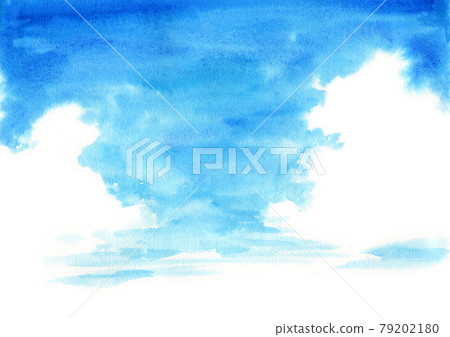 模擬水彩夏天藍天 模擬水彩夏天藍天 79202180