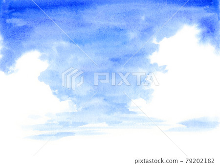 Analog watercolor summer blue sky Analog watercolor summer blue sky 79202182