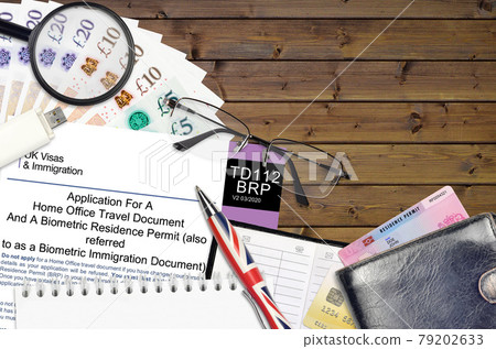 English form TD112 Application for a home office travel document and a biometric residence permit or biometric immigration document from UK visas and immigration 79202633