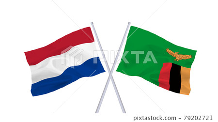 Zambian and Dutch flags Zambian and Dutch flags 79202721