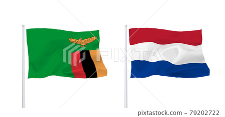 Zambian and Dutch flags Zambian and Dutch flags 79202722