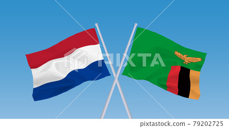 Zambian and Dutch flags Zambian and Dutch flags 79202725