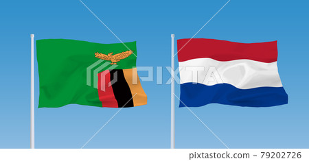 Zambian and Dutch flags Zambian and Dutch flags 79202726