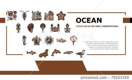 Ocean Underwater Life Landing Header Vector Ocean Underwater Life Landing Header Vector 79203269