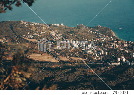 the concept of weather observation, meteorology. wind and small waves. Seascape, mountains the concept of weather observation, meteorology. wind and small waves. Seascape, mountains 79203711