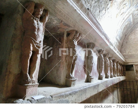 Sculpture on the wall of Pompeii Stabiane Bathhouse, Italy 79203784
