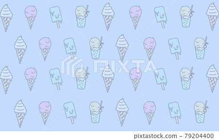 4 types of ice cream (blue) background / wallpaper 79204400
