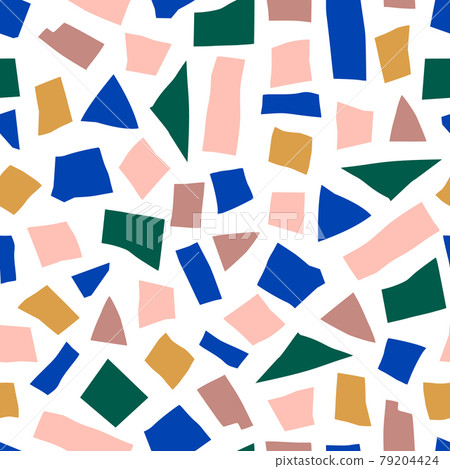 Abstract Collage Seamless Pattern in Minimalist Trendy Style. Vector Background of Geometric Shapes in Pastel Colors. Abstract Collage Seamless Pattern in Minimalist Trendy Style. Vector Background of Geometric Shapes in Pastel Colors. 79204424