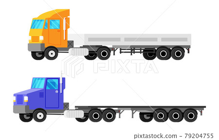 Large Empty Truck Tractor Trail 79204755