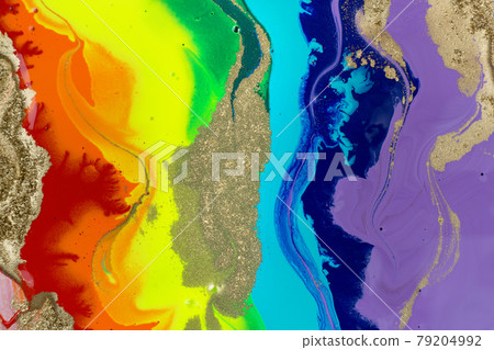 Rainbow liquid acrylic mixed ink texture with... - Stock Illustration ...