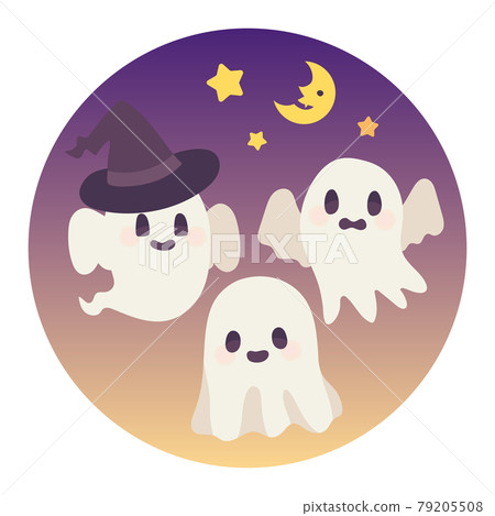 Illustration of 3 ghosts for Halloween 79205508