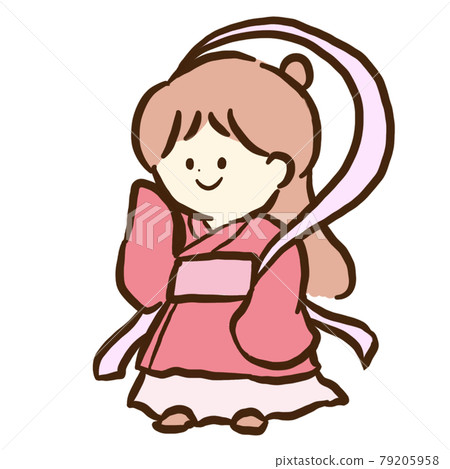 Tanabata, a girl dressed as Orihime alone, sideways 79205958