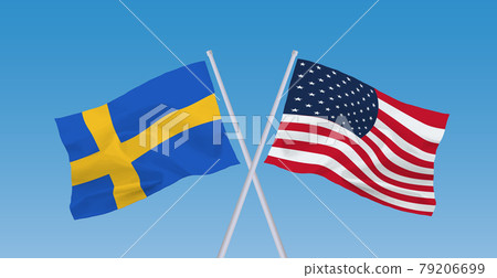 American and Swedish flags American and Swedish flags 79206699