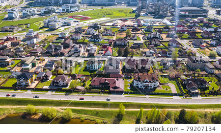 View from the height of the private sector in Drozdy in the city of Minsk.Belarus View from the height of the private sector in Drozdy in the city of Minsk.Belarus 79207134