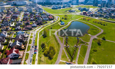 View from the height of the private sector in Drozdy in the city of Minsk.Belarus View from the height of the private sector in Drozdy in the city of Minsk.Belarus 79207157