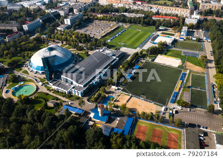 Sports complex in the center of Minsk with open stadiums for games.Belarus 79207184