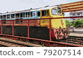 Old vintage train in station.Thai train with urban station 79207514