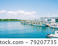 Hakodate Bay area and fishing boat in early summer on a sunny day 79207735